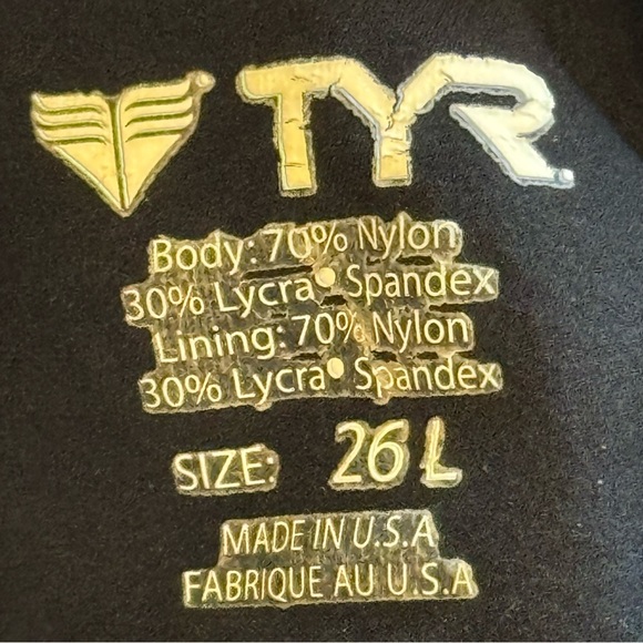 TYR Invictus Open Back Black Solid Technical Swimsuit Size 26L - Picture 11 of 16